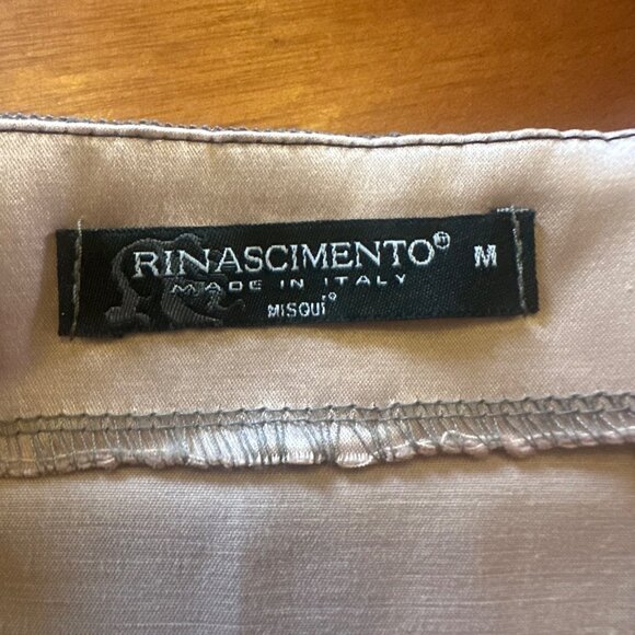 Rinascimento Made In Italy Lace & Sheer Slip Dress M Gray With Black Floral Acce - Picture 5 of 12